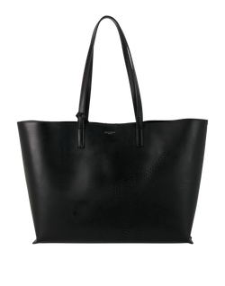 Perforated Logo Tote, Leather, Black, 1117, P/DB, 2*